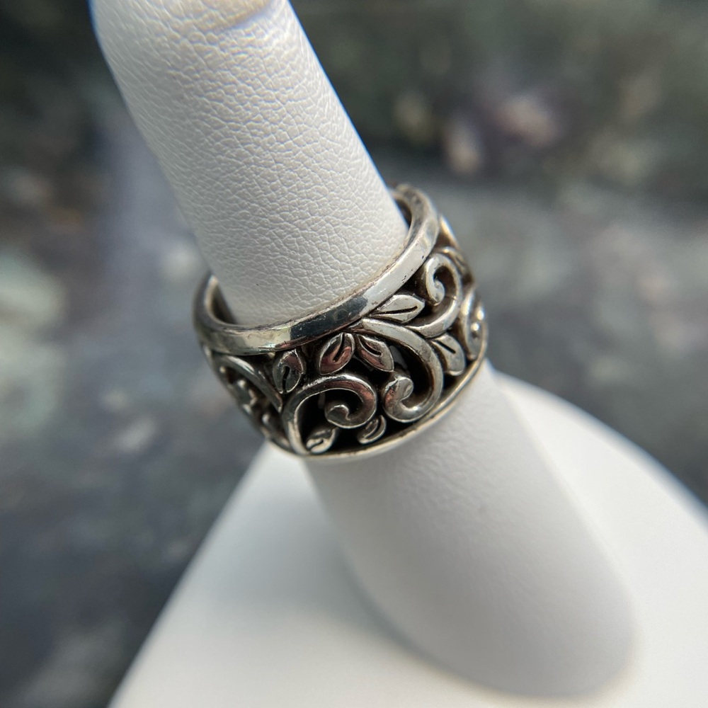 Brighton Wide Scroll Pattern Ring. SZ 6.5